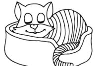 Ausmalbild katze im korb