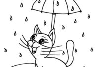 Ausmalbild katze im regen