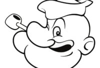 Ausmalbild kopf von popeye