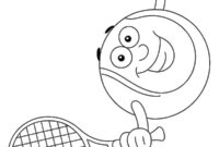 Ausmalbild laechelnder tennisball