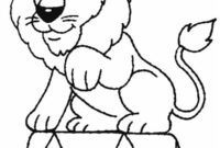 Ausmalbild loewe im zirkus