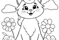 Ausmalbild lustige einhornkatze