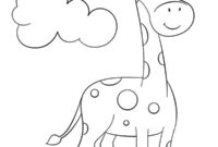 Ausmalbild lustige giraffe
