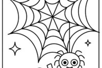 Ausmalbild lustige spinne im netz