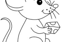 Ausmalbild maus mit kaese