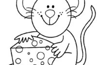 Ausmalbild maus und kaese