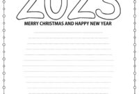 Ausmalbild merry christmas and happy new year 2023
