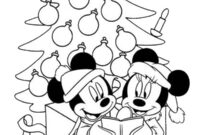 Ausmalbild merry christmas micky maus