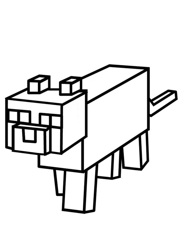 Ausmalbild minecraft katze
