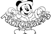 Ausmalbild minnie und micky vor dem weihnachtsbaum