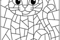 Ausmalbild mosaik einer katze