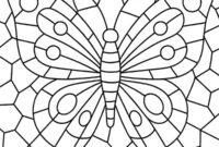 Ausmalbild mosaik schmetterling