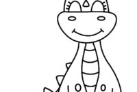 Ausmalbild niedlicher dinosaurier