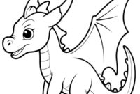 Ausmalbild niedlicher drache