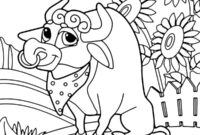 Ausmalbild niedlicher stier