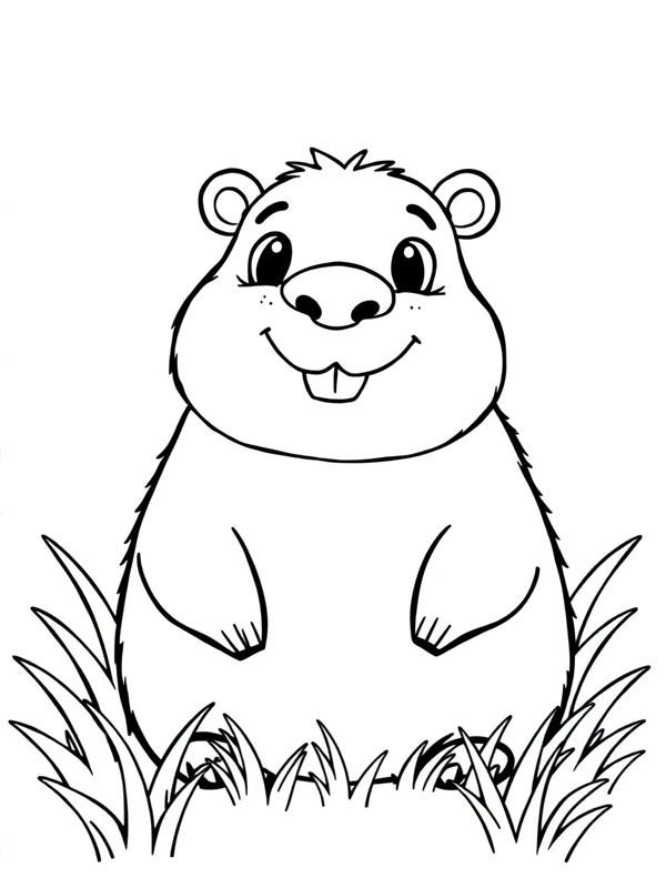 Ausmalbild niedliches capybara