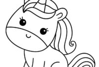 Ausmalbild niedliches einhorn