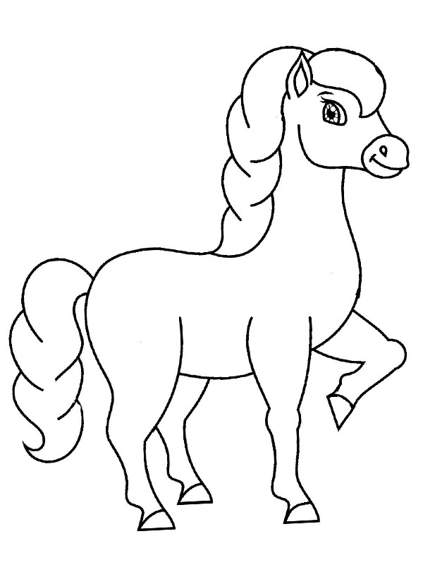 Ausmalbild niedliches pferd