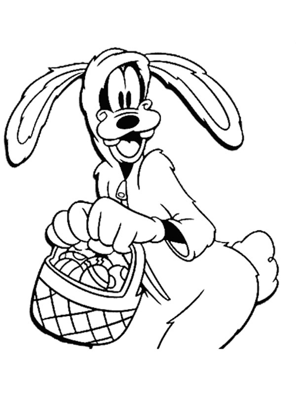 Ausmalbild osterhase goofy