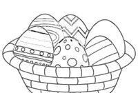 Ausmalbild osterkoerbchen mit ostereiern