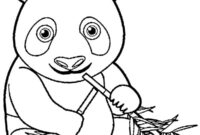 Ausmalbild panda isst bamboe