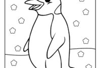 Ausmalbild pinguin im schnee