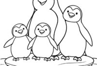 Ausmalbild pinguinfamilie