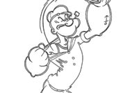 Ausmalbild popeye bekommt kraft durch spinat