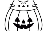 Ausmalbild pusheen kuerbis