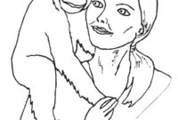 Ausmalbild schimpanse auf der schulter