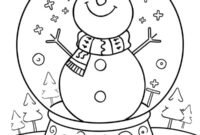 Ausmalbild schneekugel schneemann