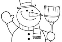Ausmalbild schneemann mit besen
