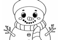Ausmalbild schneemann mit schal