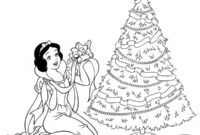Ausmalbild schneewittchen am weihnachtsbaum