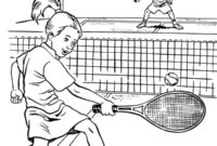 Ausmalbild tennis spielen