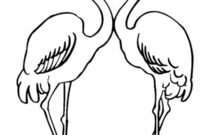 Ausmalbild verliebte flamingos