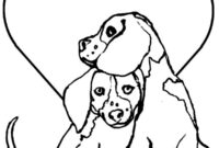 Ausmalbild verliebte hunde