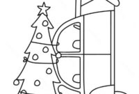 Ausmalbild weihnachtsbaum auf dem auto