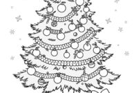Ausmalbild weihnachtsgeschenke unter dem weihnachtsbaum