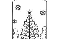 Ausmalbild weihnachtskerze mit weihnachtsbaum