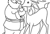 Ausmalbild weihnachtsmann und sein rentier