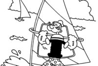 Ausmalbild windsufer popeye