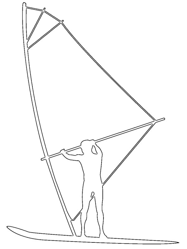 Ausmalbild windsurfen