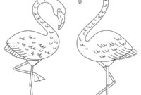 Ausmalbild zwei flamingos